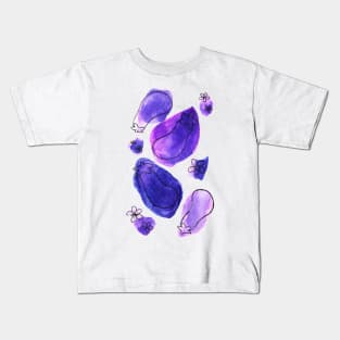 Purple Eggplant Watercolor Kids T-Shirt